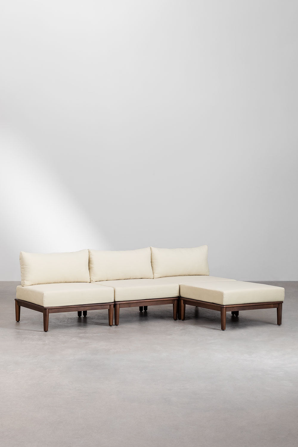 MODENA Sofa, 3-seater with pouf