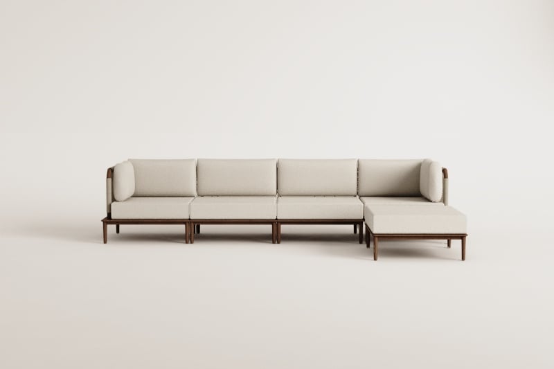 Sofa MODENA, 4 dalys ir pufas