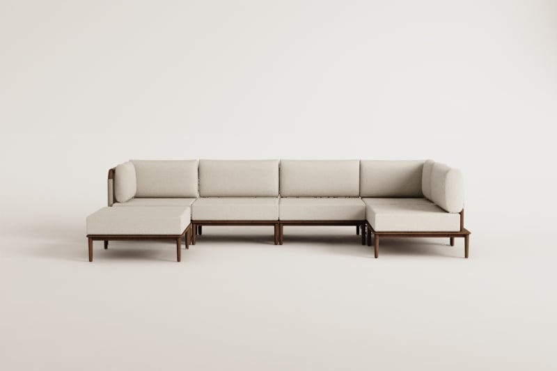 Sofa MODENA, 5 dalys su pufu