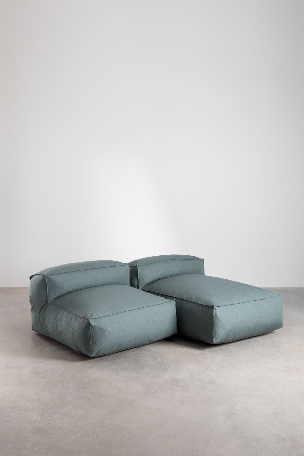 Modular outdoor sofa VELVA, 2-piece with chaise longue, green