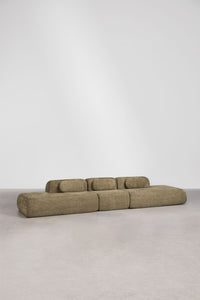 Modulinė sofa MERIDENA, šalavijo žalia storas šenilo audinys