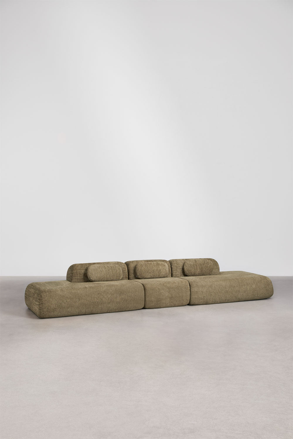 Modulinė sofa MERIDENA, šalavijo žalia, dvigubas gultas, 420 cm