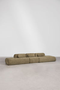 Modulinė sofa MERIDENA, šalavijo žalia, dvigubas gultas, 420 cm