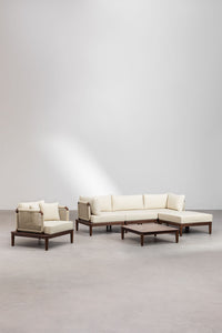 Modulinė sofa DZORELA, tamsi akacija, 4 dalys kampinė ir staliukas