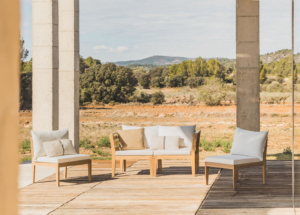 Sofa MODULO, 4-seater with armrests, white