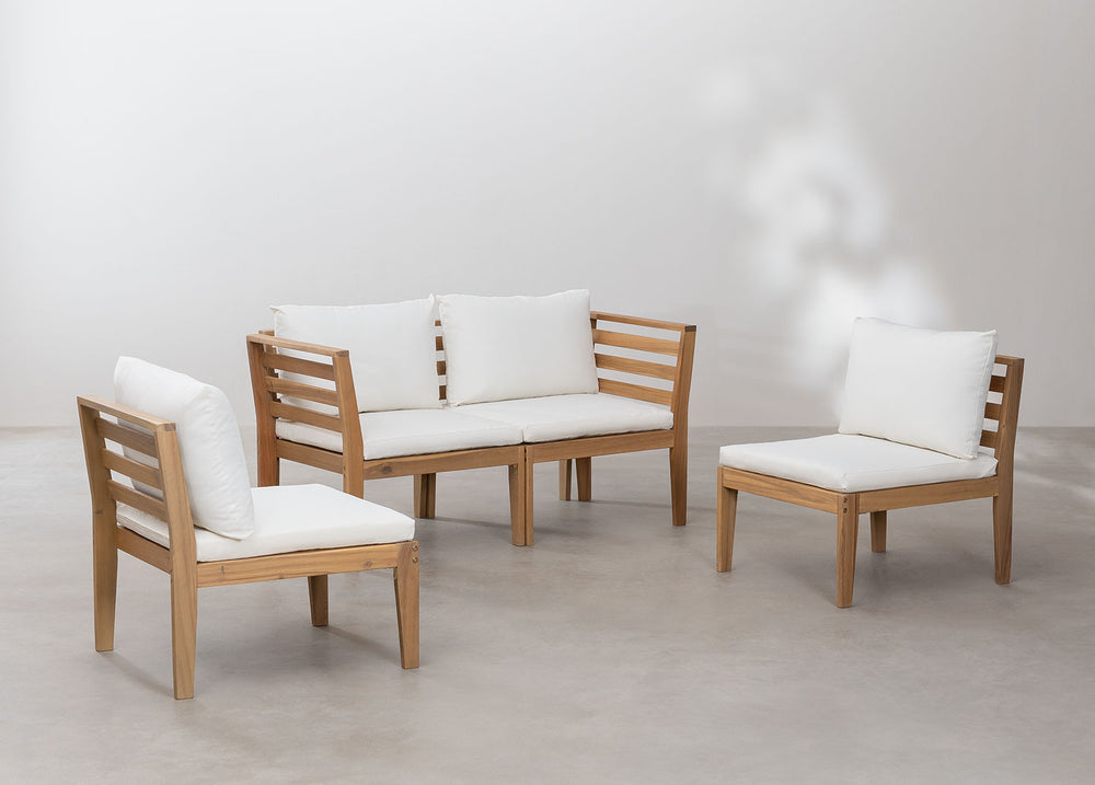 Sofa MODULO, 4-seater with armrests, white