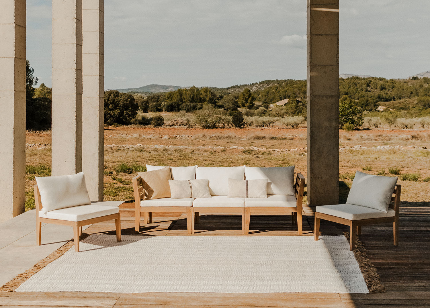 Sofa MODULO, 5 vietų su porankiais, balta