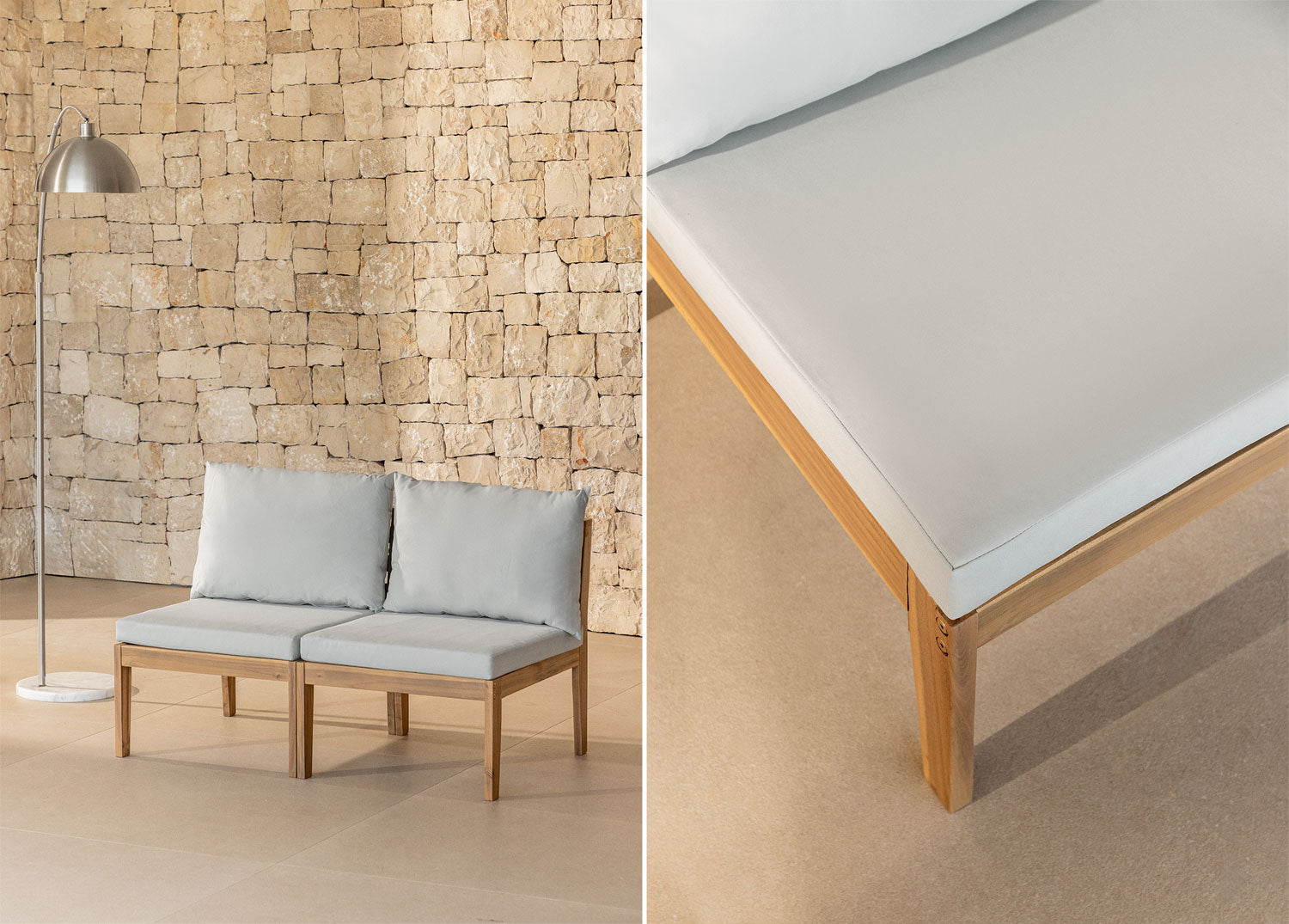 Sofa MODULO, dvivietė, pilka