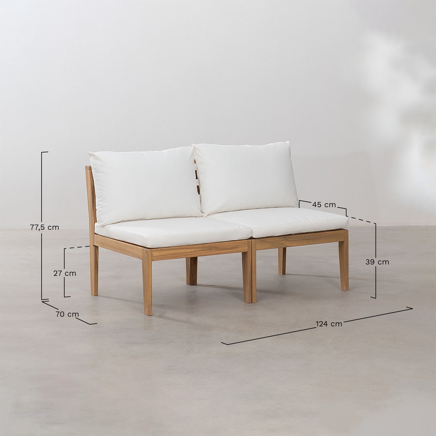 Sofa MODULO, dvivietė, pilka