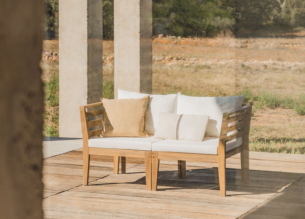 MODULO two-seater sofa with armrests, white