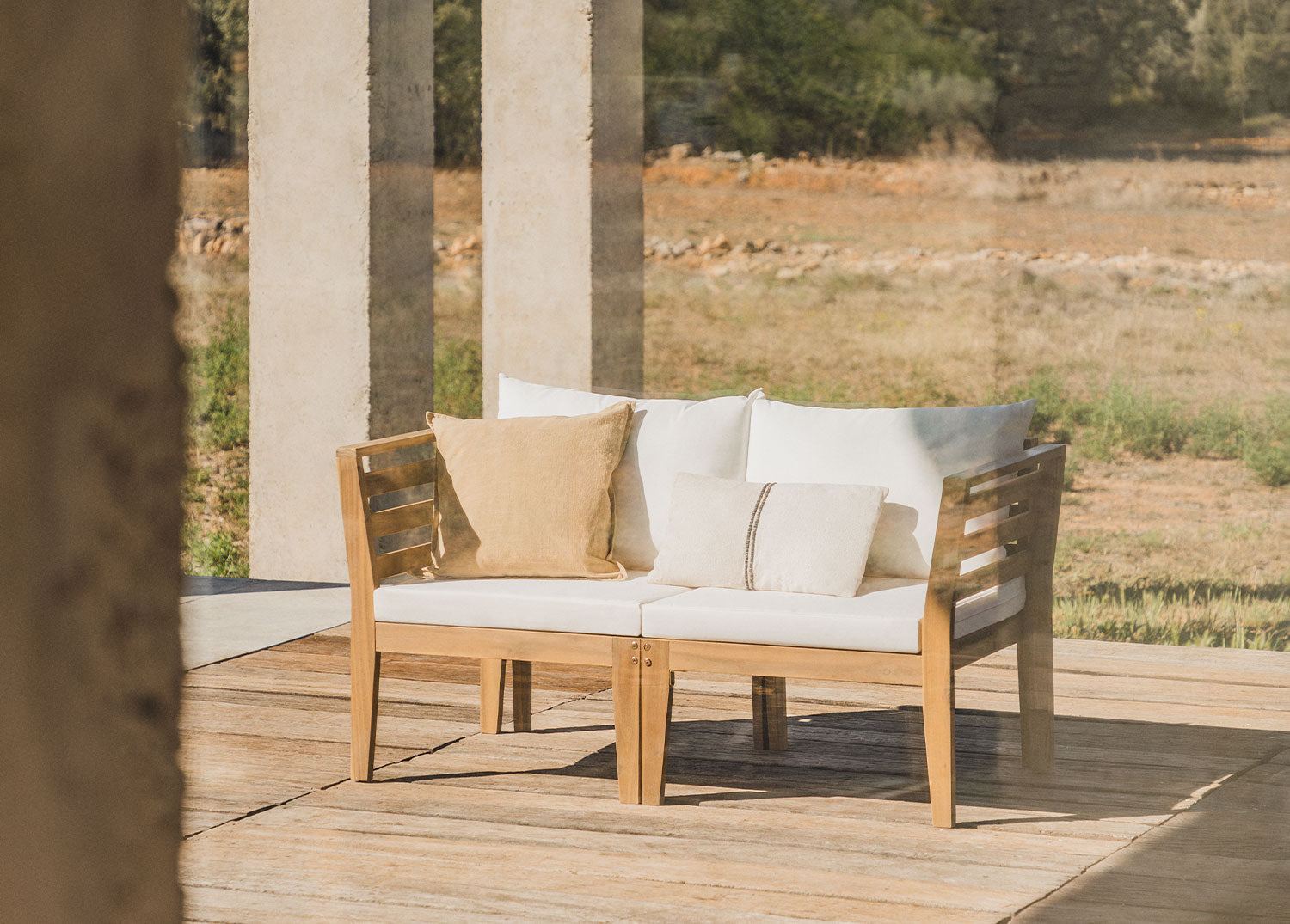Sofa MODULO, dvivietė su porankiais, balta