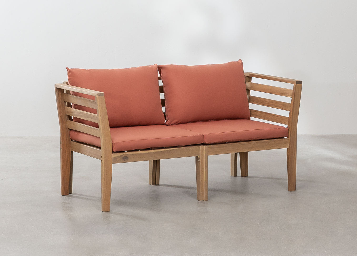 Sofa MODULO, two-seater with armrests, terracotta
