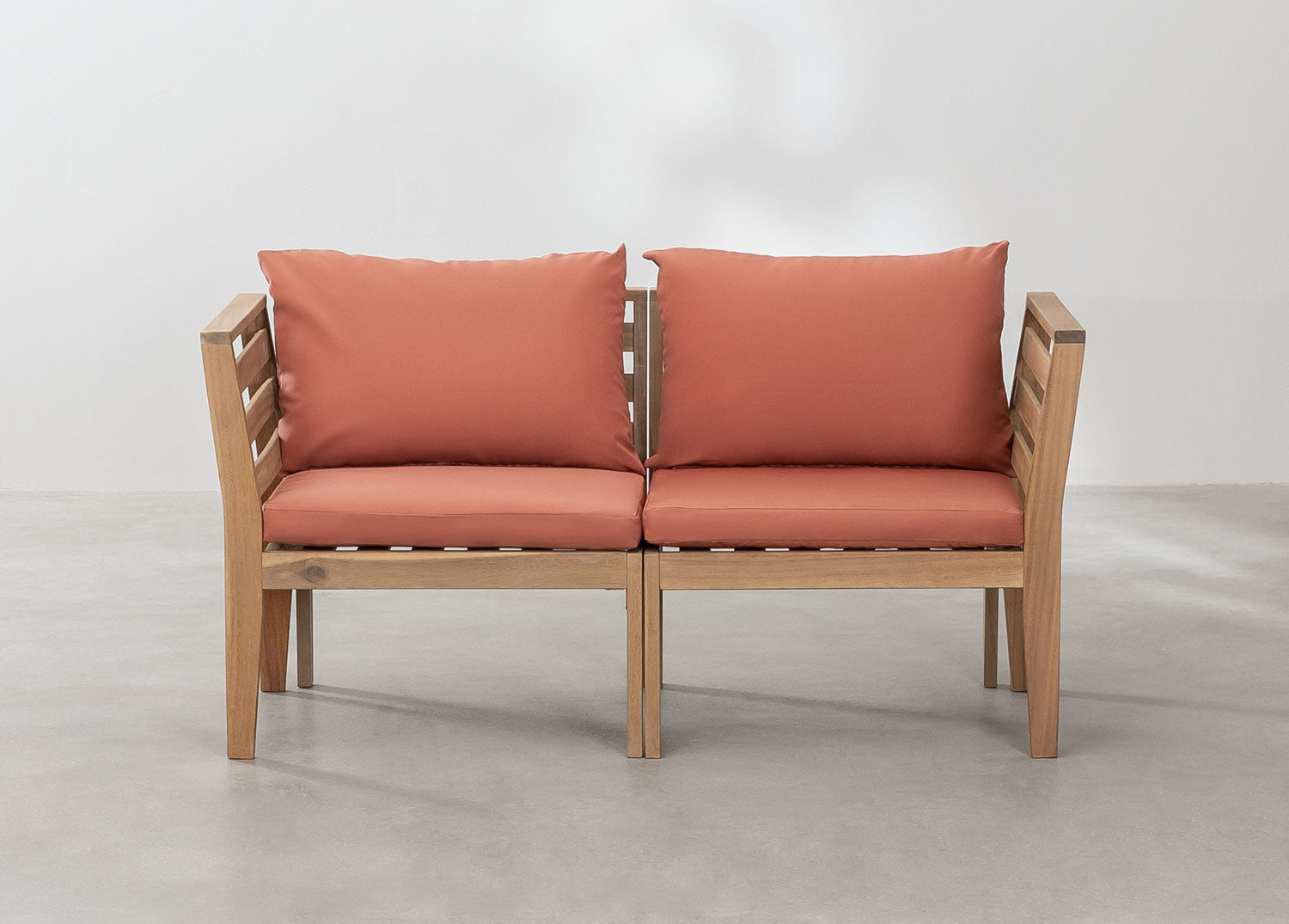 Sofa MODULO, two-seater with armrests, terracotta