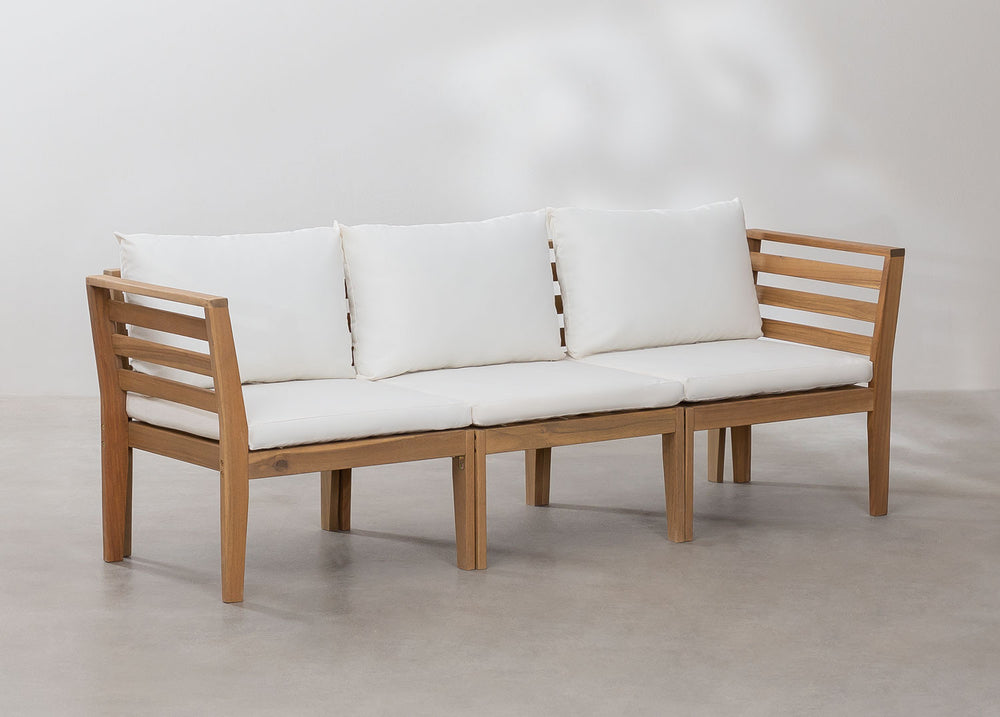 Sofa MODULO, three-seater with armrests, white