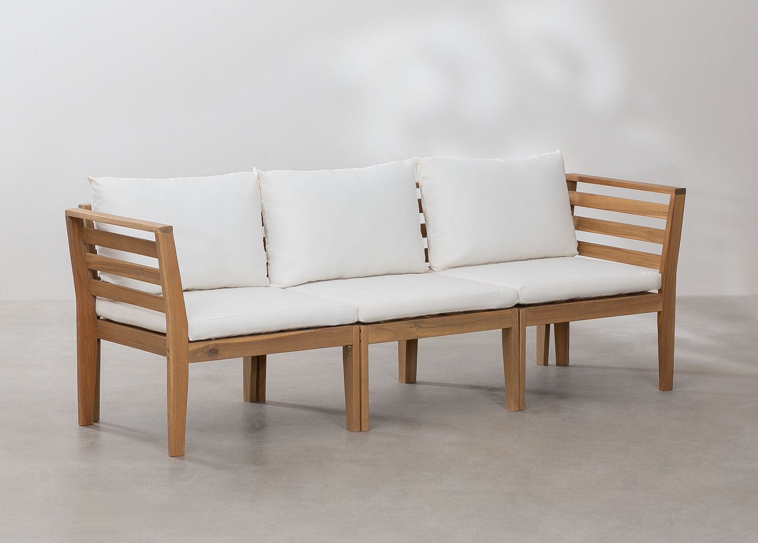 Sofa MODULO, trivietė su porankiais, balta