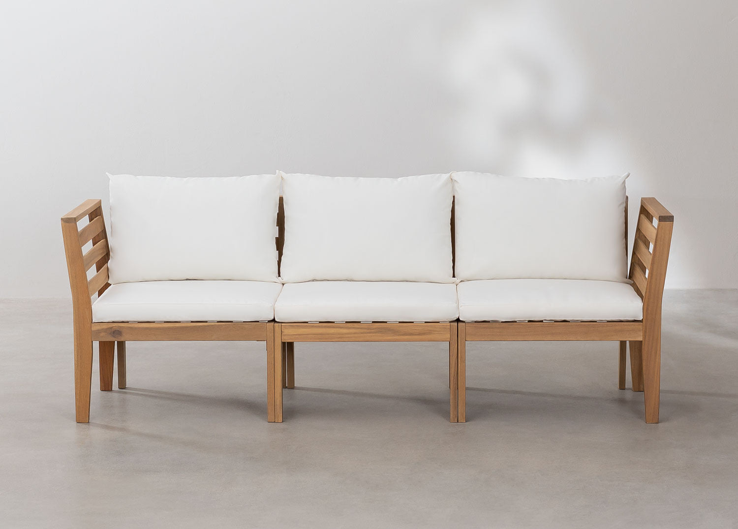 Sofa MODULO, trivietė su porankiais, balta