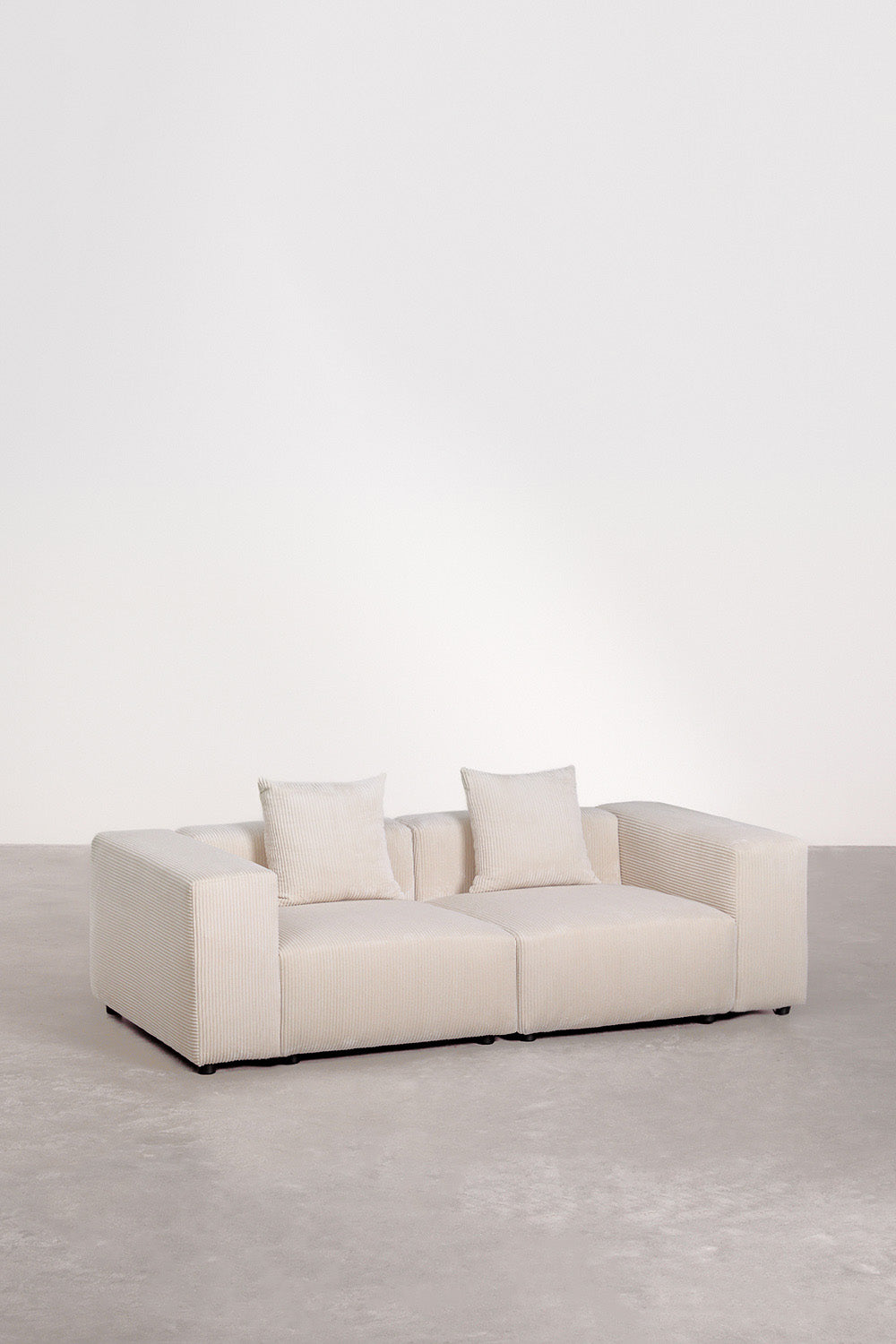 Modulinė sofa BRUNENA, smėlio spalvos velvetas, 2 dalys, 230 cm