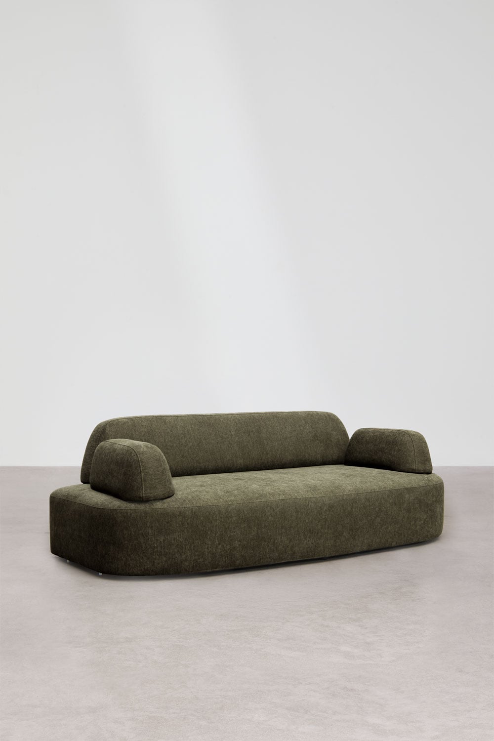 Modulinė sofa DZORELA – bendras vaizdas, karinės žalios šenilo