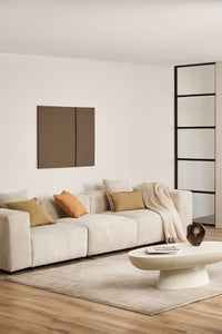 Modulinė sofa BRUNENA, smėlio spalvos velvetas, 3 dalys, 315 cm