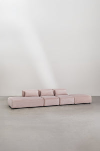 Modulinė sofa FOGLERA, šenilo, vyno rožinės velvetas spalva