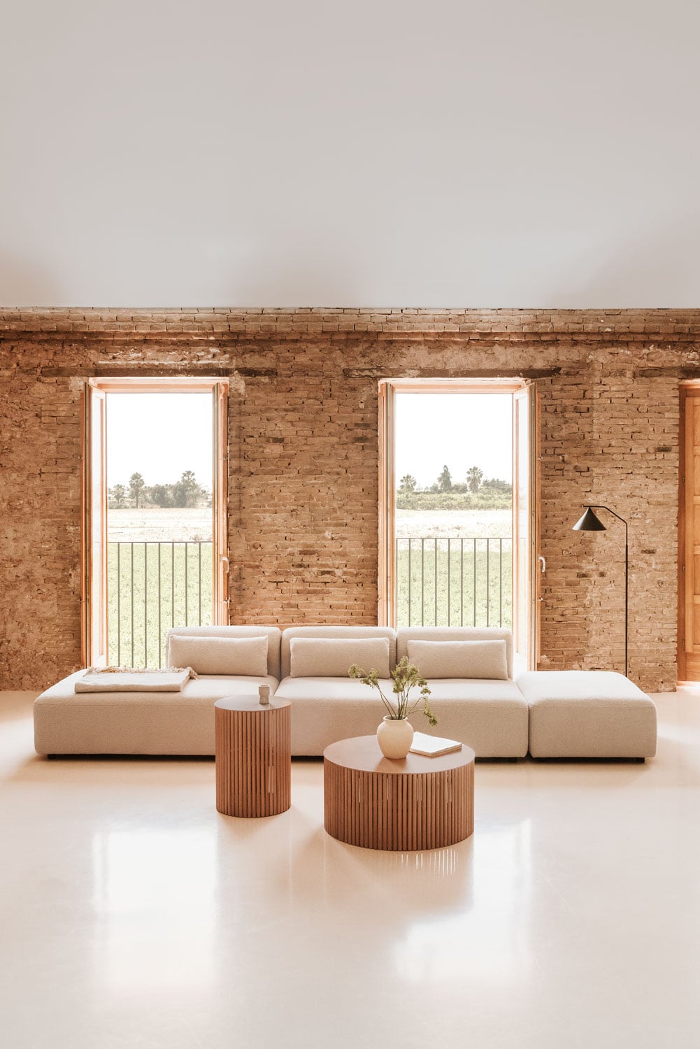 Modulinė sofa FOGLERA visu dydžiu, kreminis šenilas šenilo