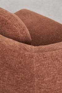Modulinė sofa KOKETERA, rūdžių spalvos šenilas, 3 dalys, 278 cm iš arti