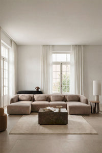 Modulinė sofa KOKETERA kviečių spalvos šenilo spalvos