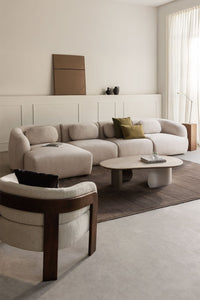 Modulinė sofa KOKETERA, šenilo audinys, kreminis šenilas spalva