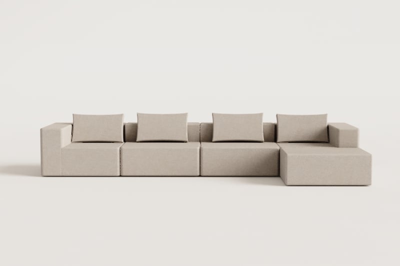 Modulinė sofa Norridge neutralioje aplinkoje