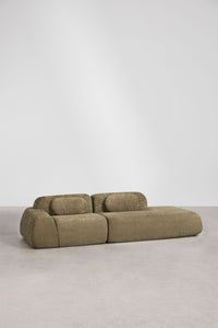 Modulinė sofa MERIDENA, storas šenilo audinys, šalavijo žalia spalva