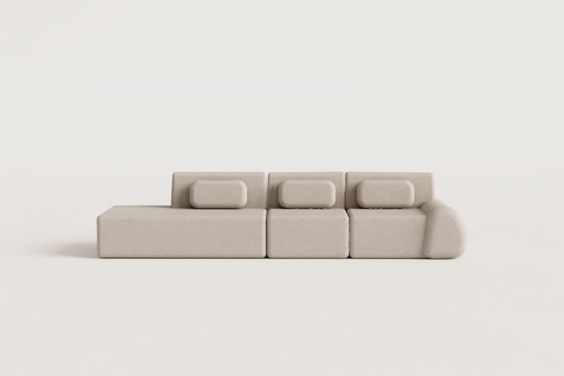 Modulinė sofa MERIDENA – įžambus rakursas