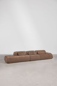 Modulinė sofa MERIDENA, ruda virvelė storas šenilo audinys