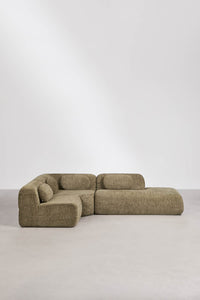 Modulinė kampinė sofa MERIDENA storas šenilo audinys, kitas rakursas