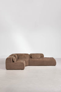 Modulinė kampinė sofa MERIDENA kojelės ir grindų vaizdas