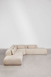 Modulinė kampinė sofa MERIDENA storas šenilas storas šenilo audinys, detalus planas