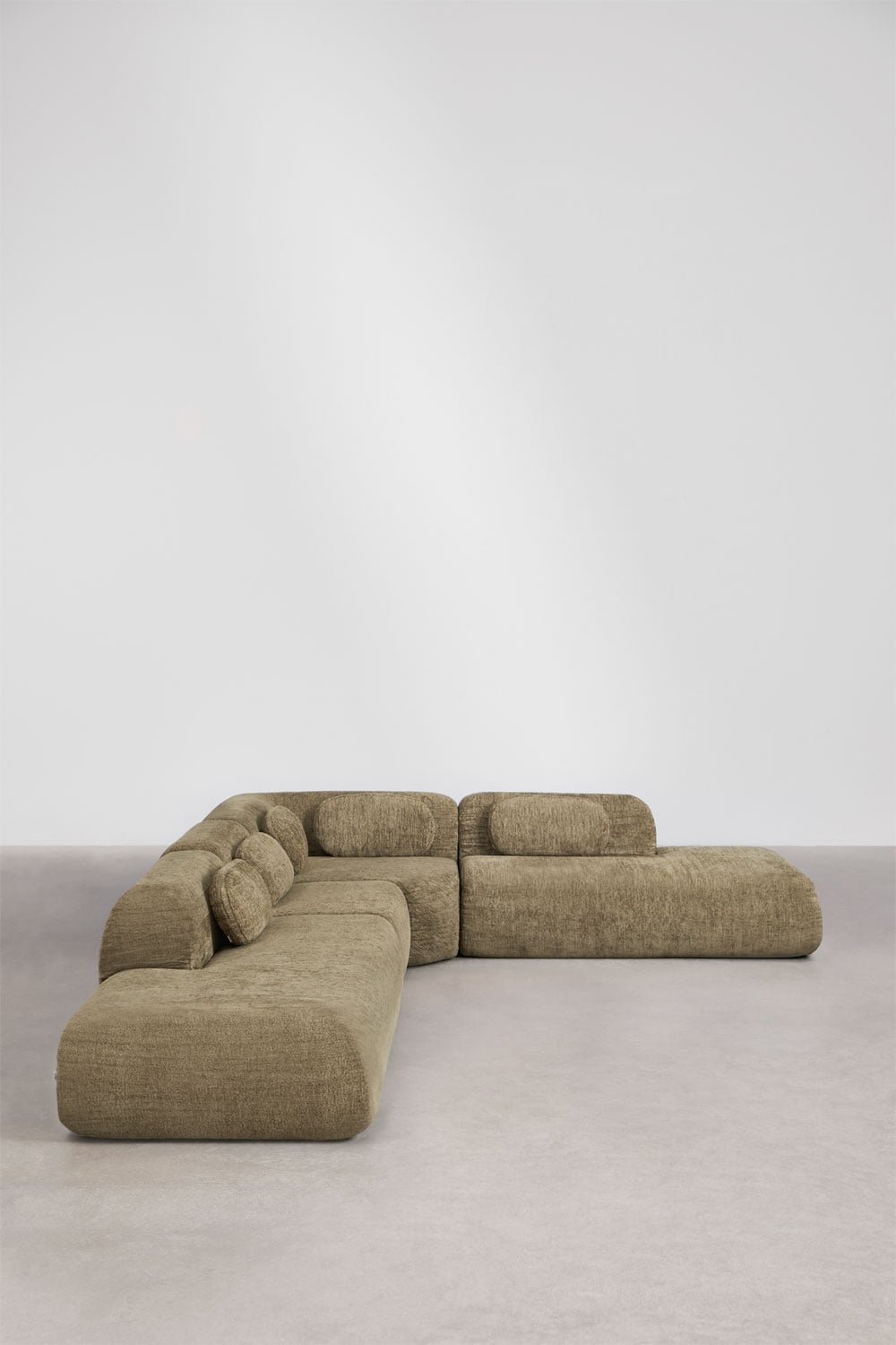 Modulinė kampinė sofa MERIDENA reguliuojami galvūgaliai