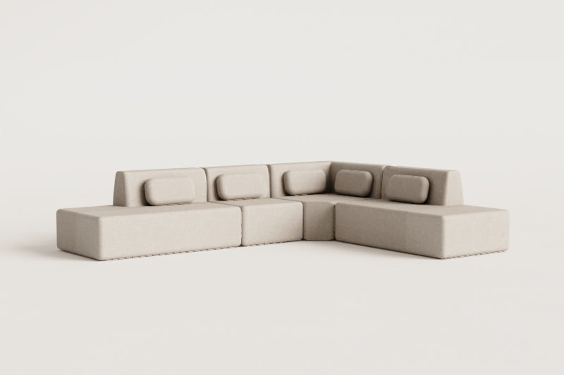 Modulinė kampinė sofa MERIDENA – spalvos niuansas iš arti