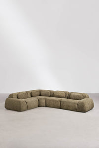Modulinė sofa MERIDENA, šalavijo žalia storas šenilo audinys