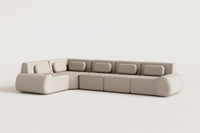 Modulinė kampinė sofa MERIDENA sėdynės ir atlošo jungtis