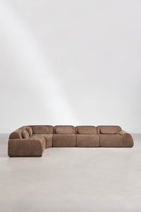 Modulinė kampinė sofa MERIDENA vakaro apšvietime