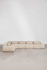 Modulinė kampinė sofa MERIDENA audinio faktūra iš arti