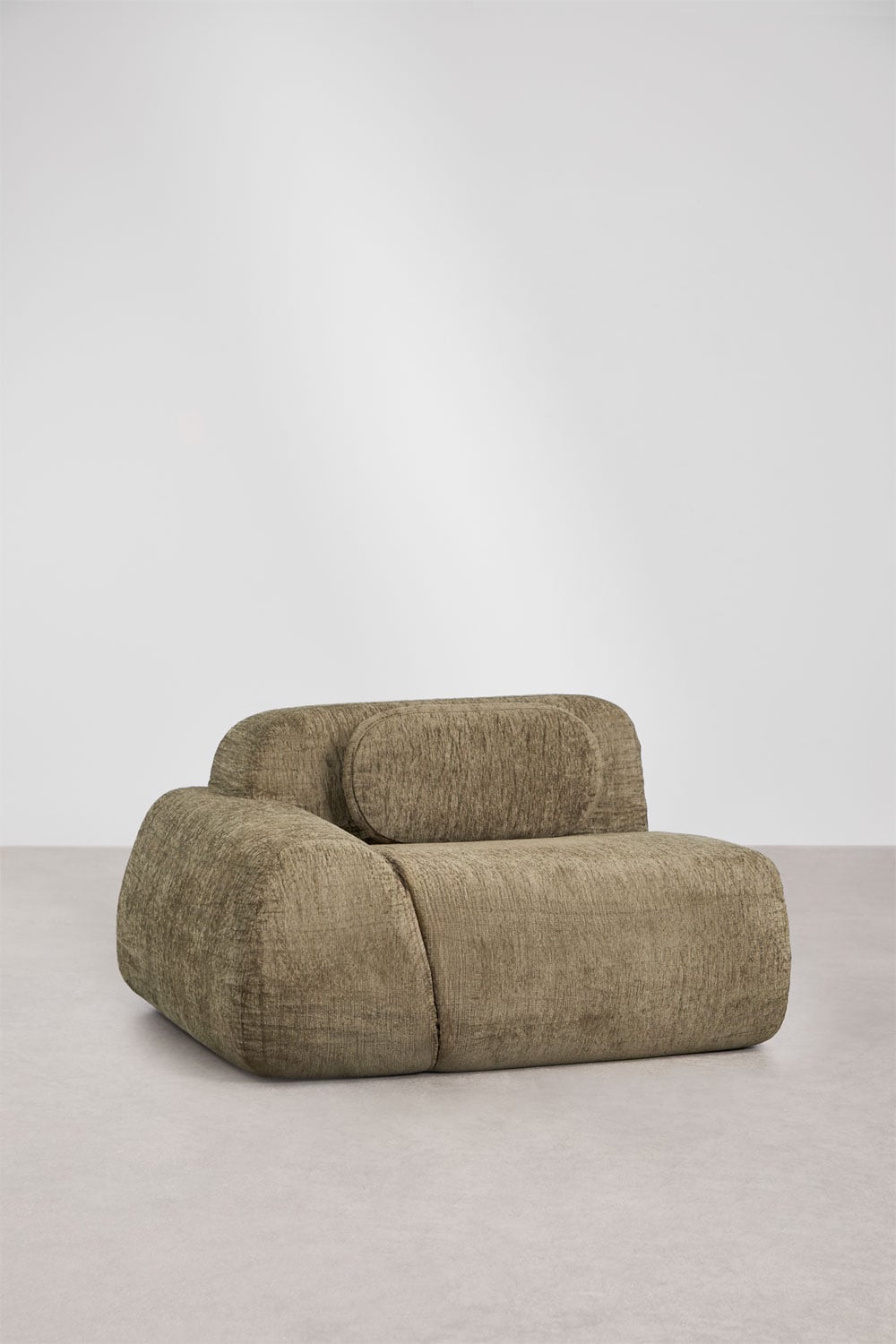 Modulinė kampinė sofa MERIDENA storas šenilo audinys paviršiaus detalė
