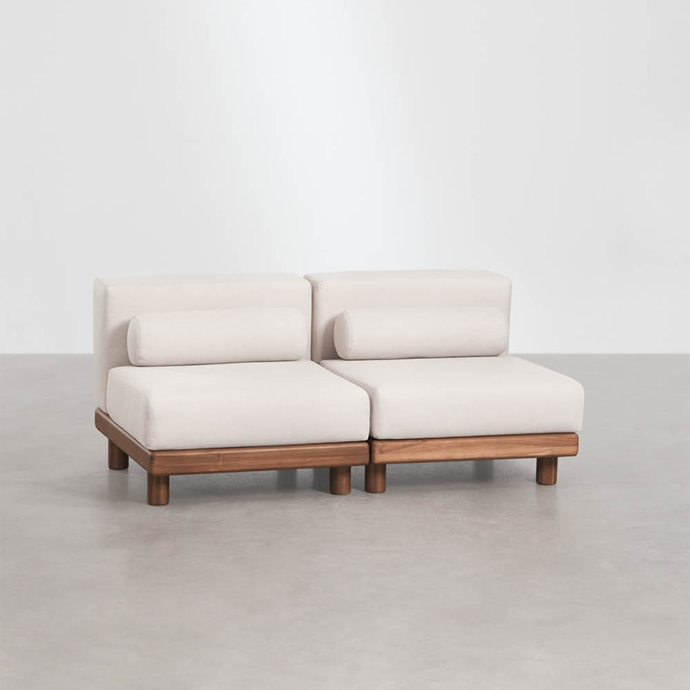 Modular 2-seater outdoor sofa KORKO, acacia