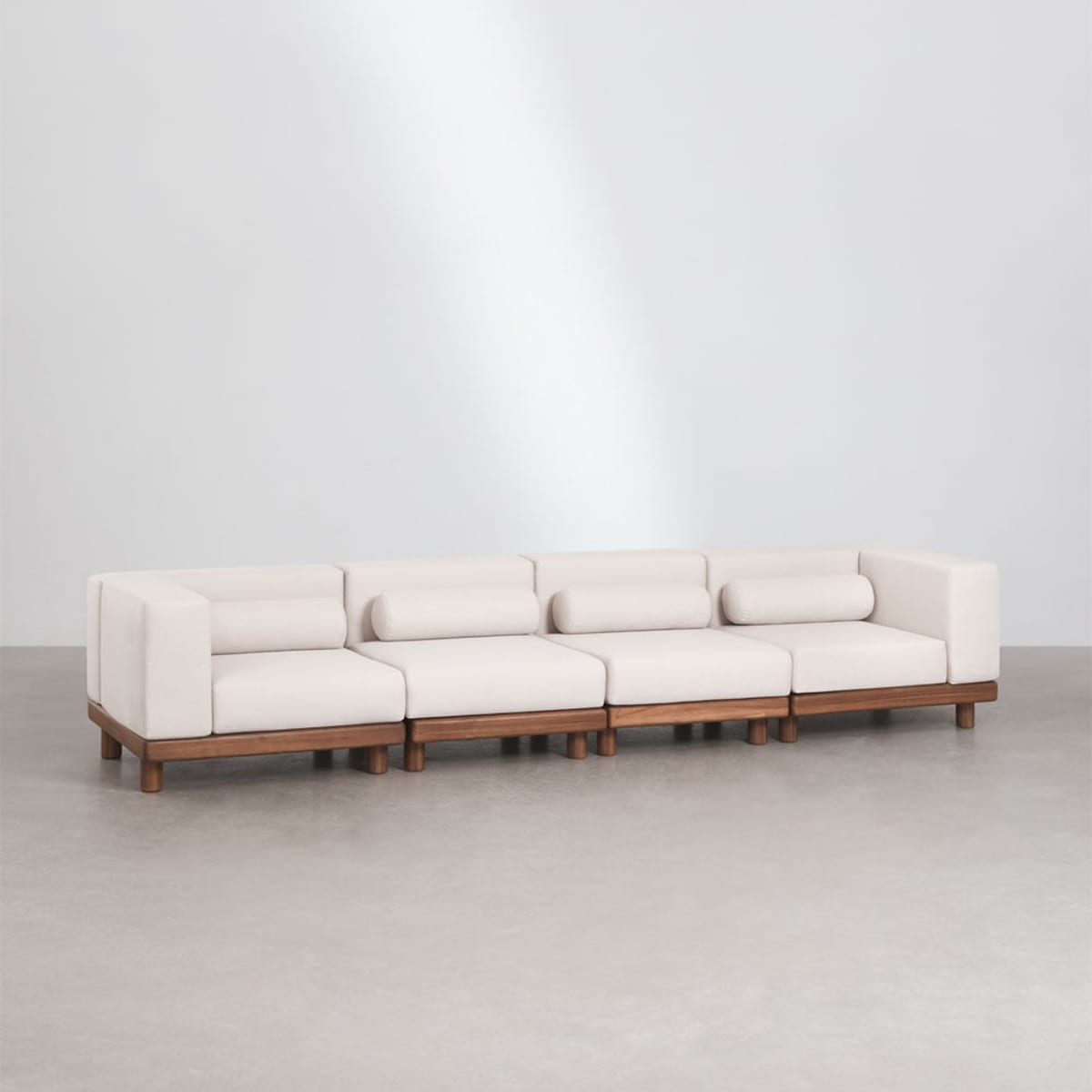 Modulinė 4 dalių lauko sofa KORKO su kampais, akacija