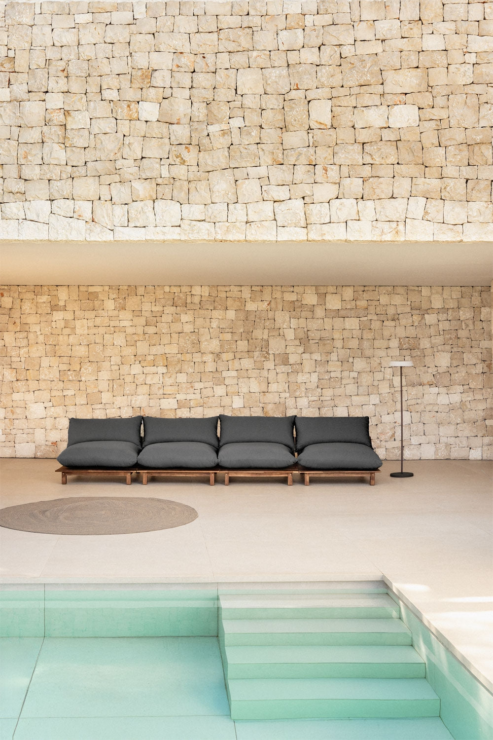 Lauko modulinė sofa ALBA – bendras vaizdas, pilkos spalvos