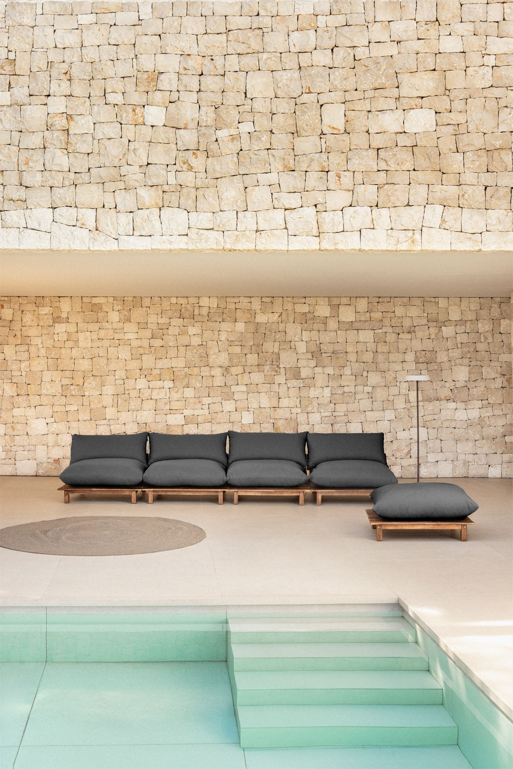 Lauko modulinė sofa ALBA visu dydžiu, pilkos spalvos