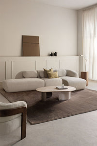 Modulinė sofa KOKETERA kreminis šenilas spalvos, šenilo audinys
