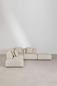 Modulinė kampinė sofa KARDENA su gultu ir pufu – kitu rakursu