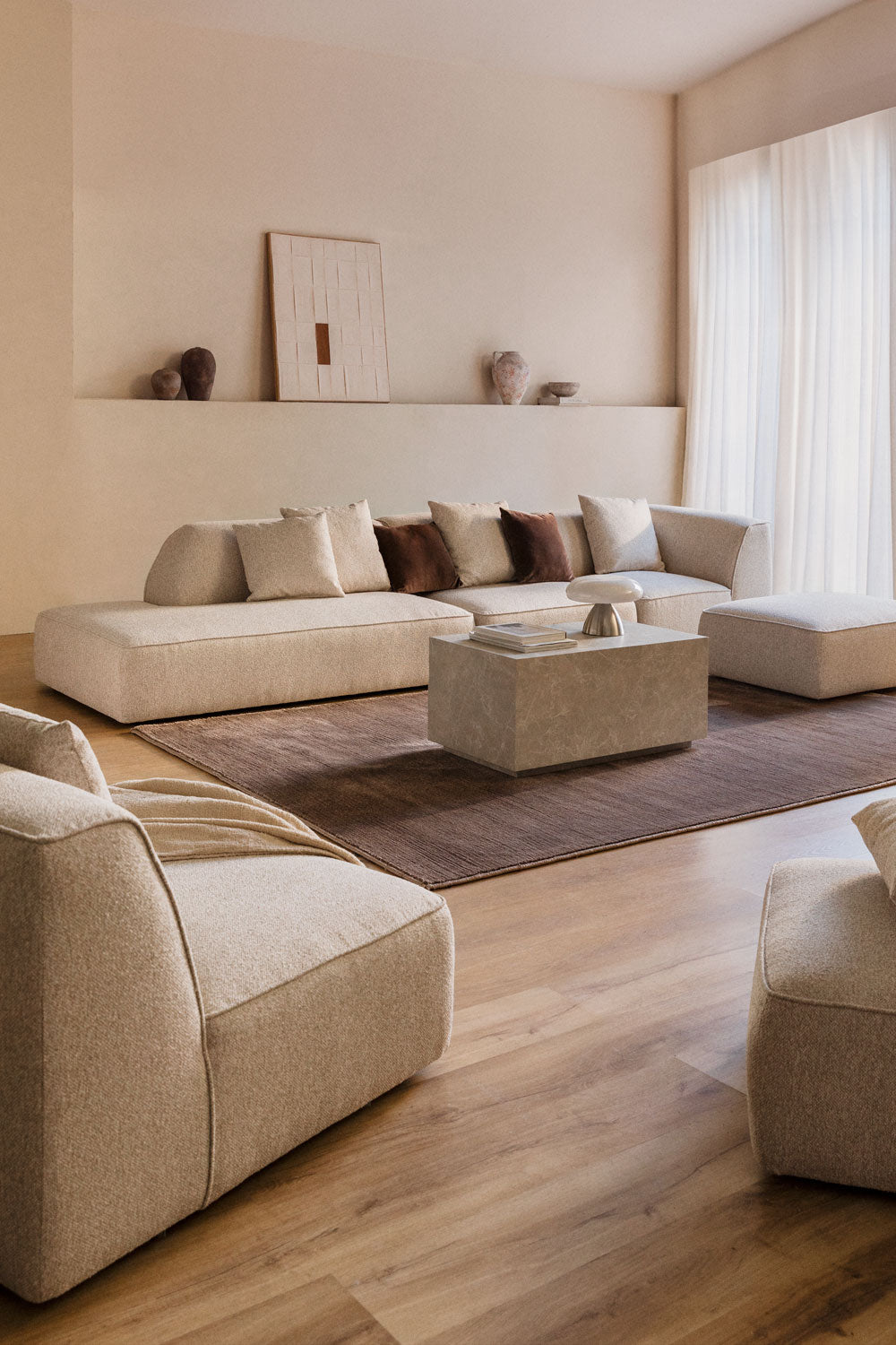 Modulinė kampinė sofa KARDENA spalvos, šenilo