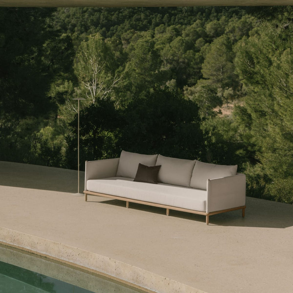 AKORAS sofa, three-seater, light acacia brown